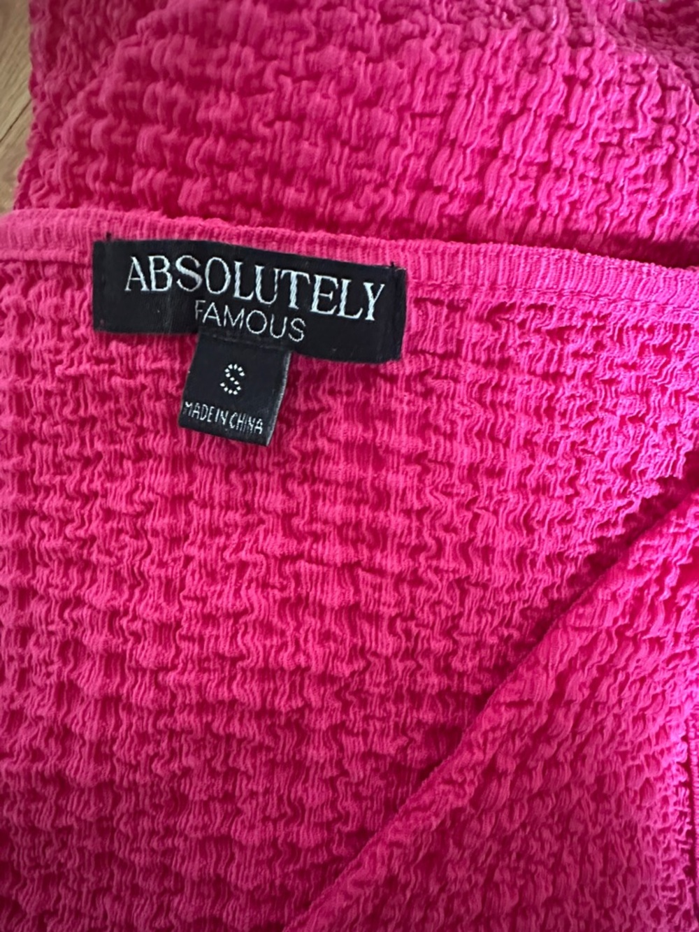 Bright Fuchsia Button-Front Tie-Front Tank Absolutely Famous  Small S NWT - Picture 5 of 5